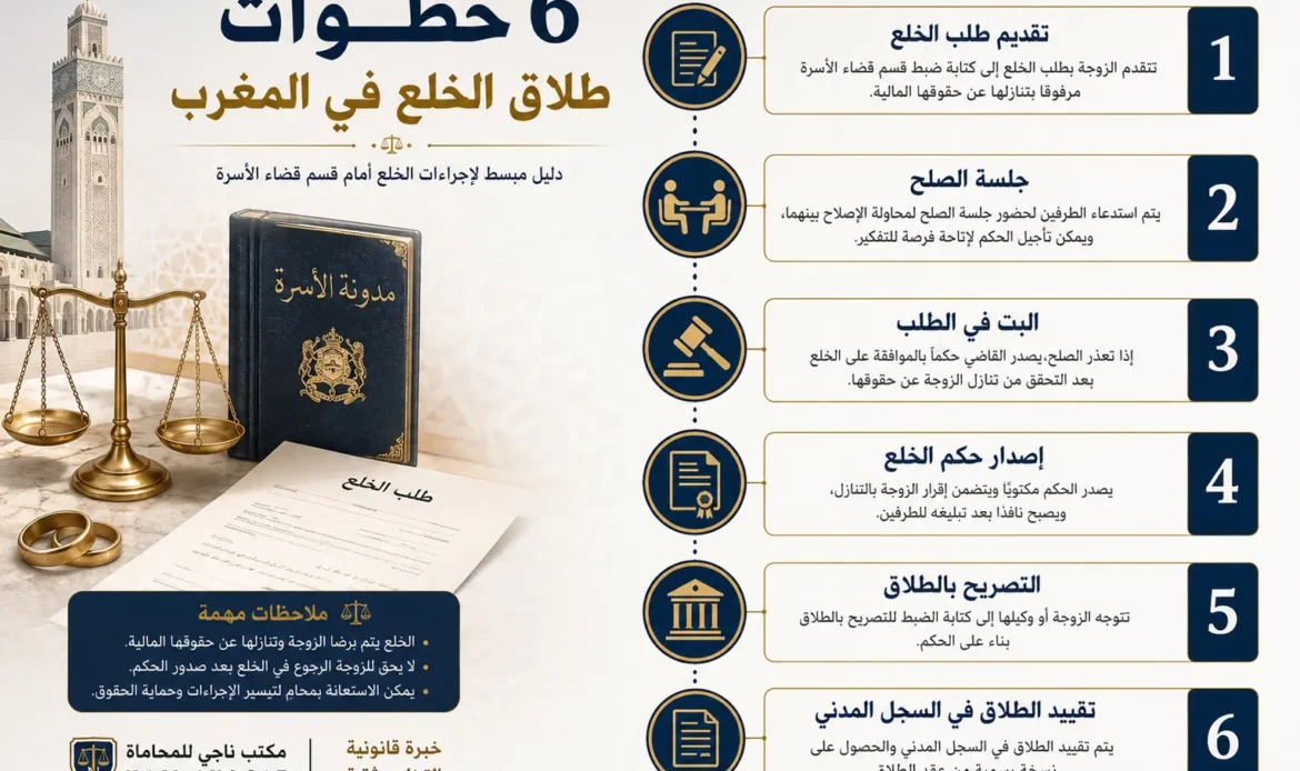 خطوات إجراءات طلاق الخلع في المغرب أمام قسم قضاء الأسرة