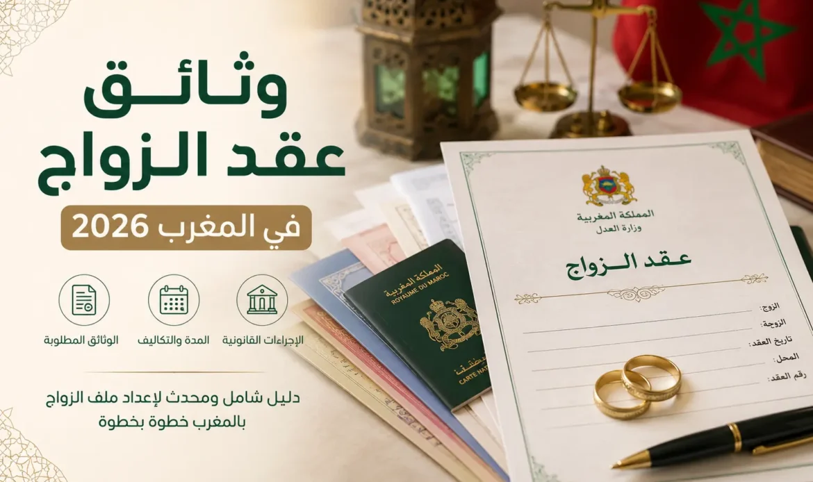 الوثائق المطلوبة لعقد الزواج في المغرب 2026 مع عقد الزواج والوثائق الرسمية