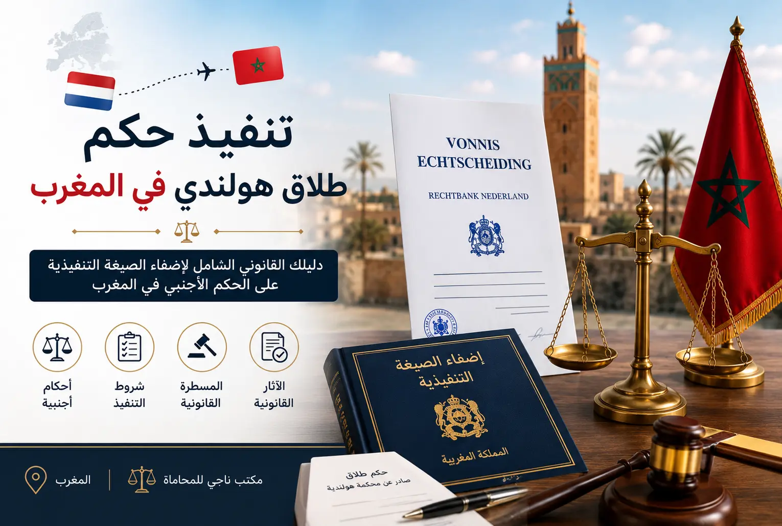 تنفيذ حكم طلاق هولندي بالمغرب وفق القانون المغربي وإجراءات إضفاء الصيغة التنفيذية