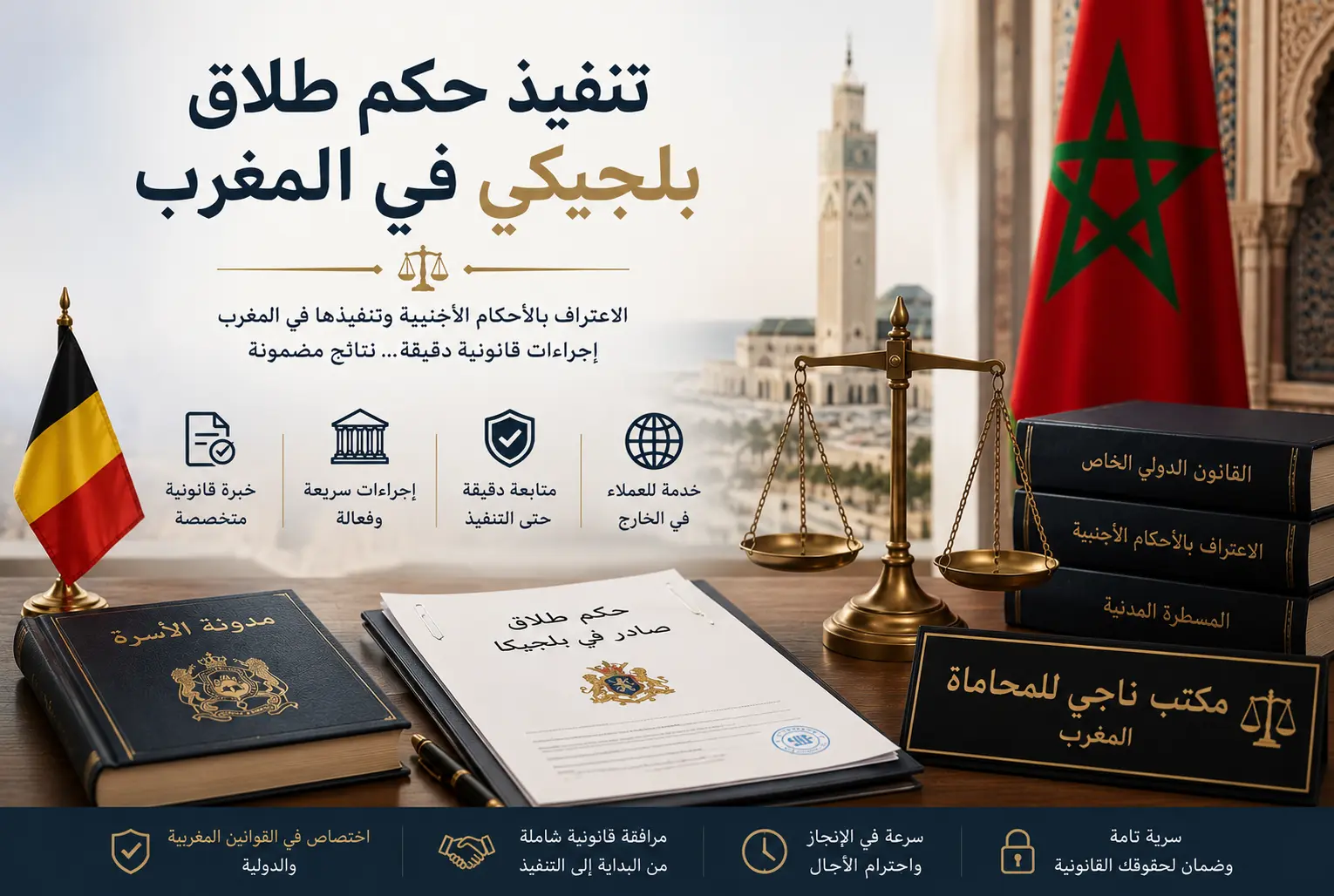 تنفيذ حكم طلاق بلجيكي بالمغرب وفق القانون المغربي